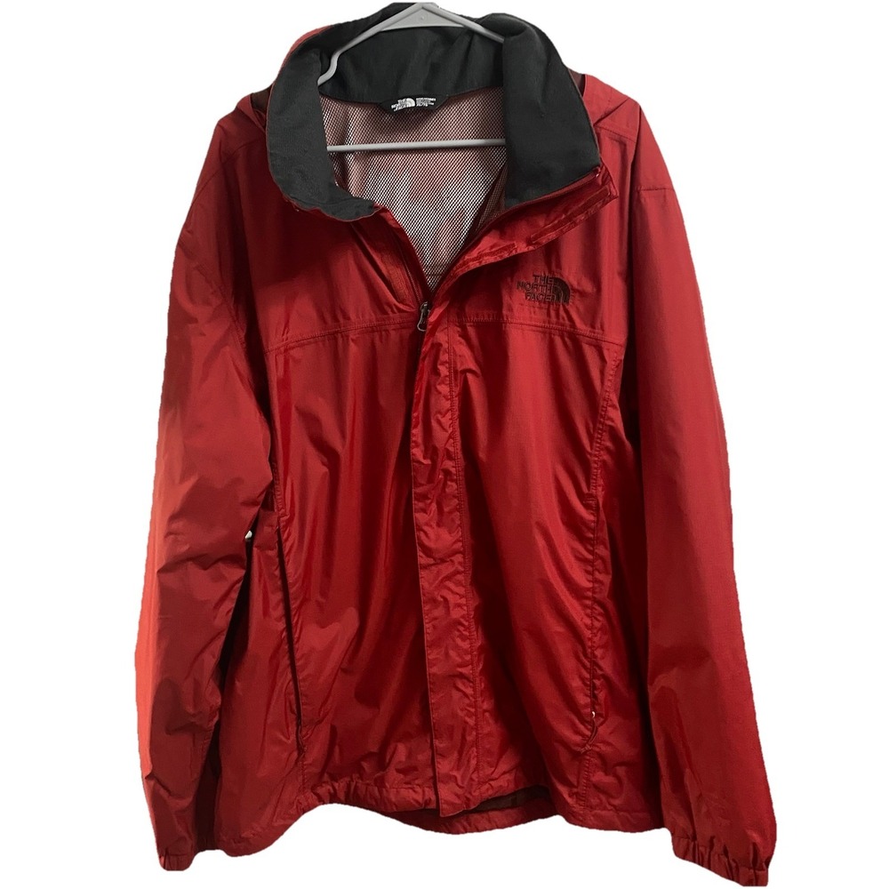 The North Face Red‎ Zip Up Hyvent Windbreaker Raincoat Jacket Men's Size XL EUC